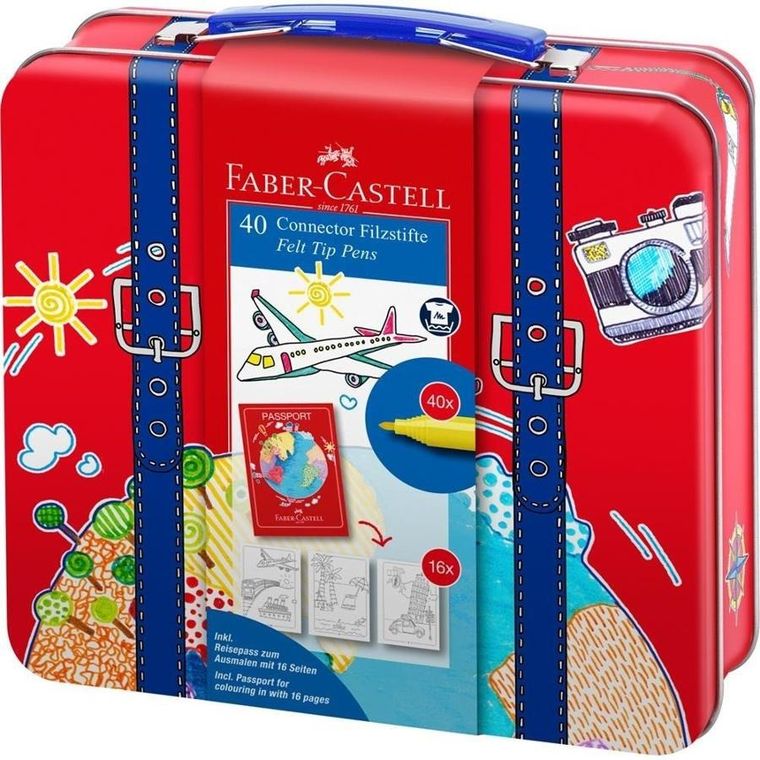 Faber Castell, flamastry Connector, walizka, 40 szt.