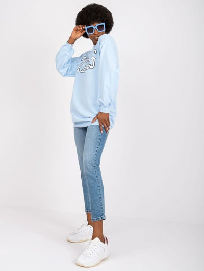 Bluza damska, niebieska, Ex Moda