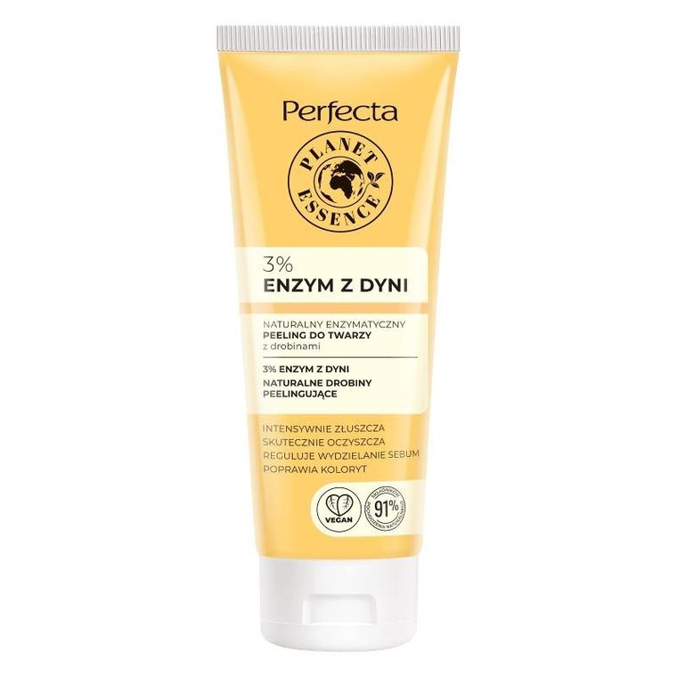 Perfecta, Planet Essence, naturalny enzymatyczny peeling do twarzy z drobinami, 3% enzym z dyni, 75 ml