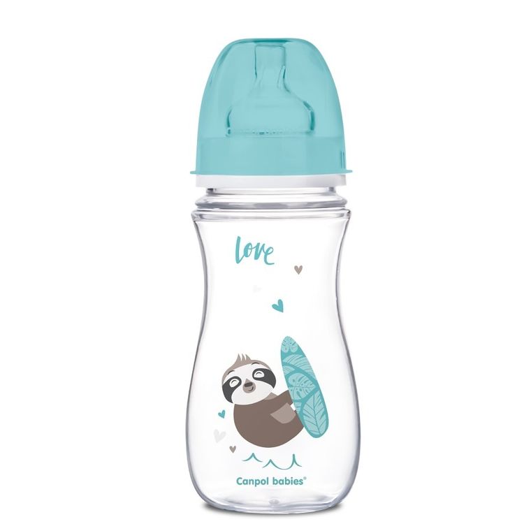 Canpol babies, Easystart, butelka szerokootworowa antykolkowa, Toys, niebieska, 300 ml