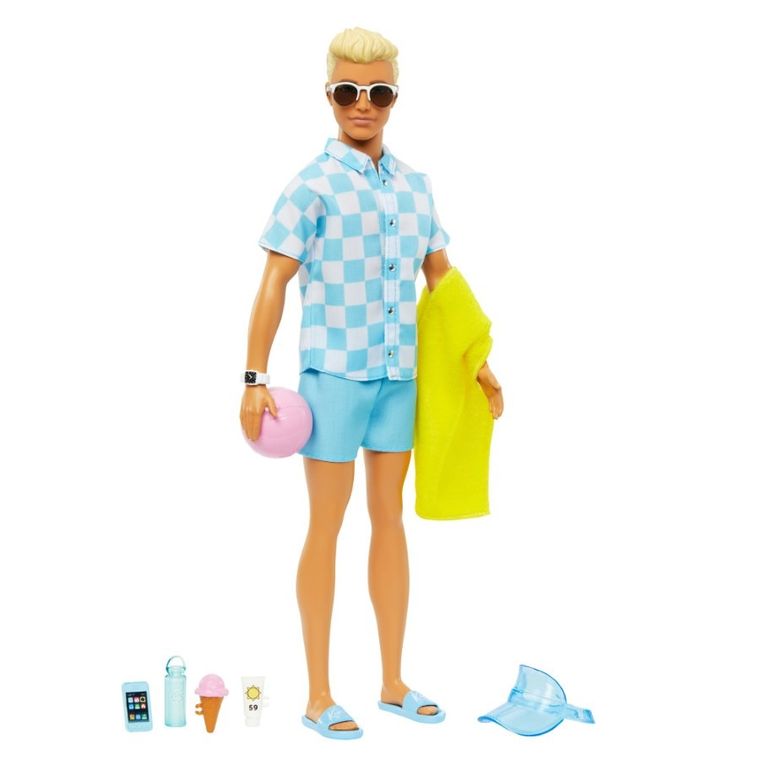 Barbie, Ken na plaży, lalka z akcesoriami