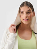 Bluza damska z kapturem, rozpinana, ecru, 4F