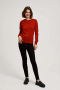 Sweter damski, czerwony, Moodo