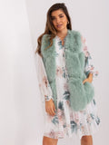 Kamizelka damska, zielona, Italy Moda