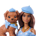 Barbie, Jednakowa stylizacja, lalka i piesek, Groszki