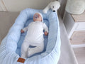 MimiNu, Soft, fasolka, poduszka do karmienia, na suwak, baby blue
