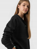 Bluza dziewczęca, czarna, 4F