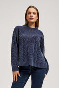 Sweter damski, granatowy, Moodo