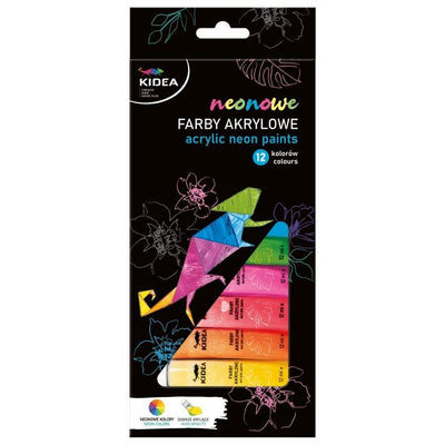 Kidea, farby akrylowe, neonowe, 12x12ml