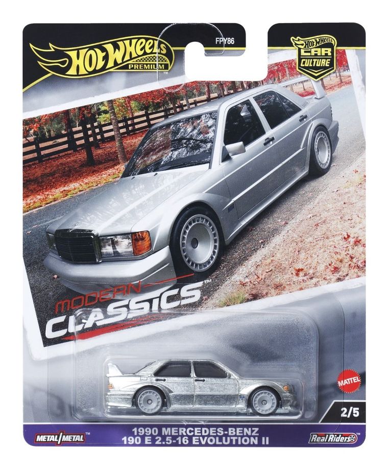 Hot Wheels, Premium, Kultowe auta, 1990 Mercedes-Benz 190 E 2.5-16 Evolution II, pojazd, HRV98