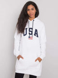 Bluza damska z kapturem, szara, Rue Paris