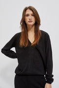 Sweter damski, czarny, Moodo