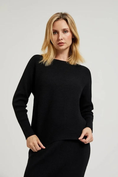 Sweter damski, czarny, Moodo