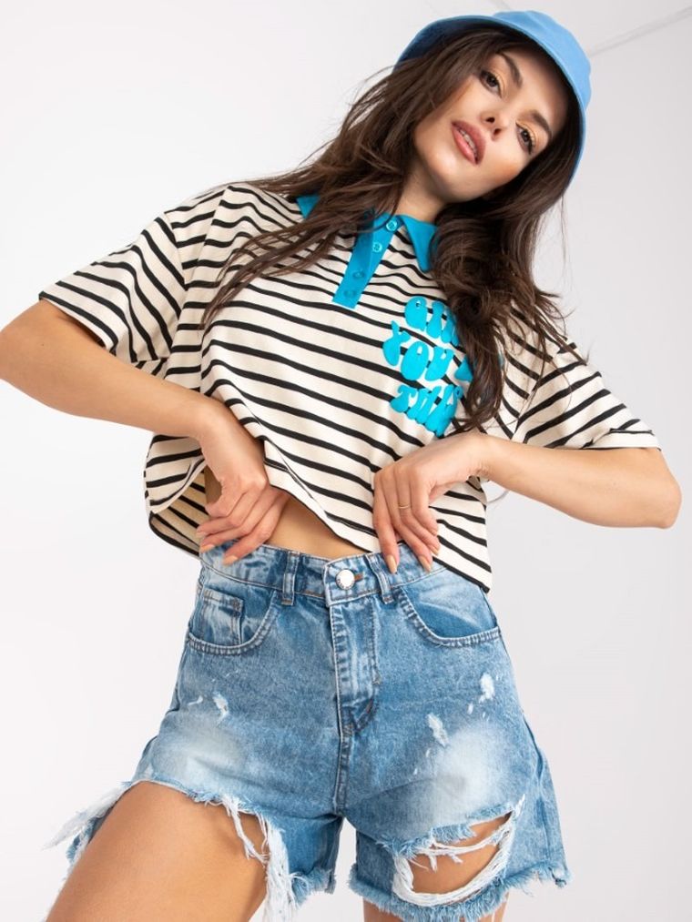 Szorty jeansowe damskie, denim, Rue Paris