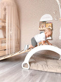 tupti.wood, 2w1:  duży bujak montessori + duża zjeżdżalnia, drabinka