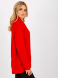 Sweter damski, oversize, czerwony, Rue Paris