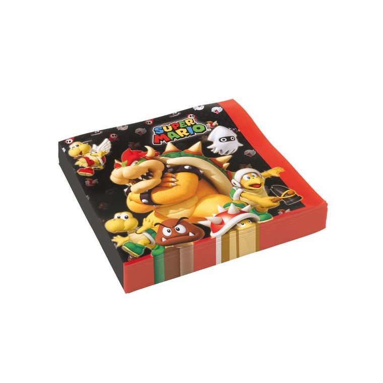 Super Mario, serwetki urodzinowe, 33x33 cm, 20 szt.