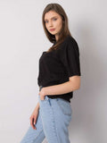 T-shirt damski, czarny, Rue Paris
