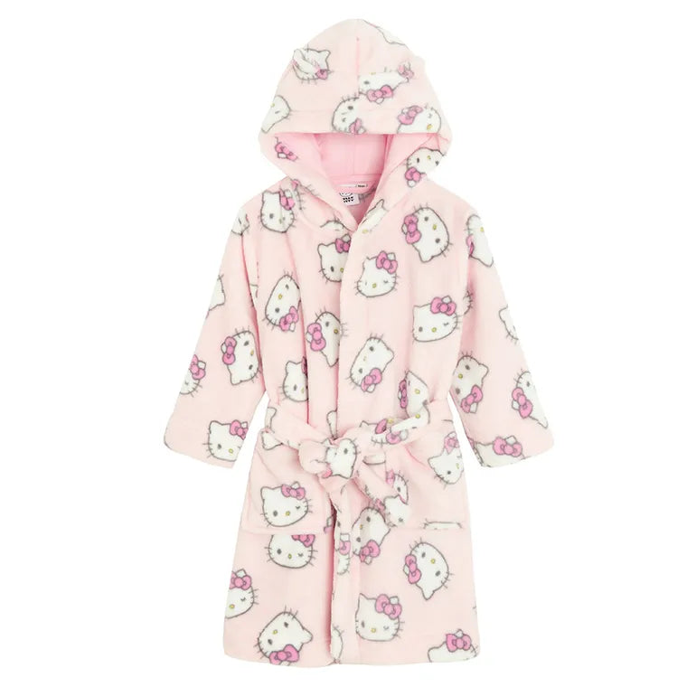 Cool Club, Szlafrok dziewczęcy z kapturem, różowy, Hello Kitty