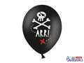 PartyDeco, Pirackie Party, balony lateksowe, piraci, czarne, 30 cm, 6 szt.