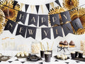 PartyDeco, talerzyki papierowe, Let's Celebrate, czarne, 23 cm, 6 szt.