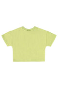 Komplet dziewczęcy, T-shirt crop top, Szorty, zielony, Quimby