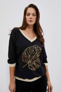 Bluza damska, czarna, Moodo