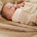 BabyOno, kocyk dzianinowy, bawełniany, beżowy