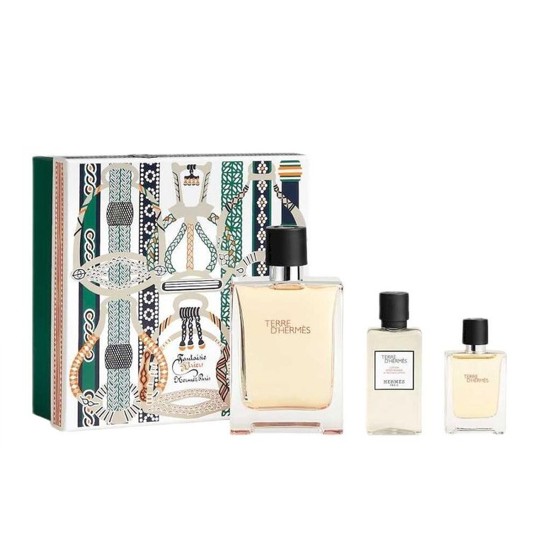 Hermes, Terre D'Hermes, zestaw:  woda toaletowa, spray, 100 ml + woda toaletowa, spray, 12.5 ml + balsam po goleniu, 40 ml