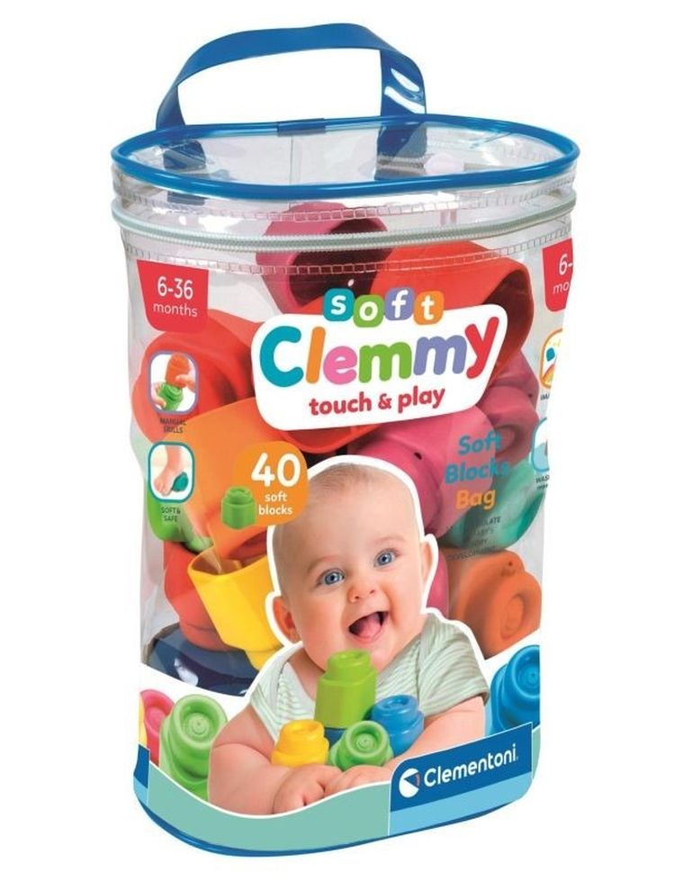 Clementoni, Soft Clemmy, woreczek z 40 klockami