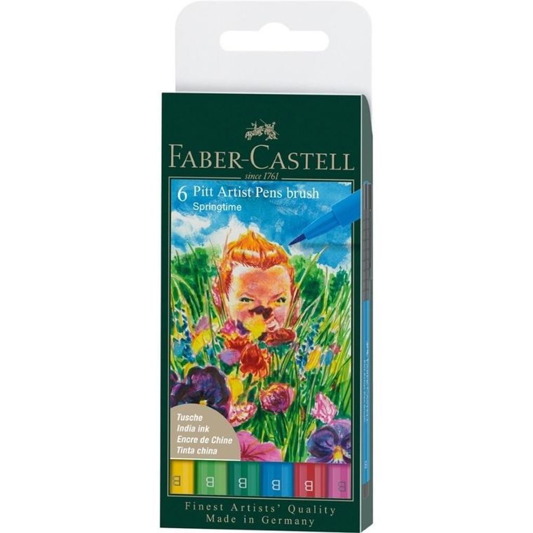 Faber-Castell, Pitt Artist Pen, pisaki, Spring B, 6 szt.