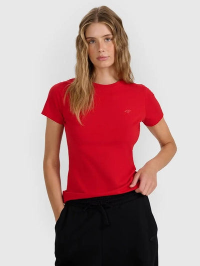T-shirt damski, czerwony, 4F