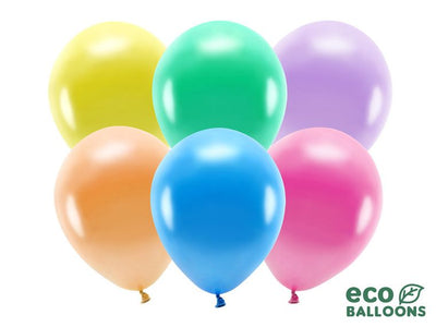 PartyDeco, balony Eco 30 cm metalizowane, mix, 10 szt.