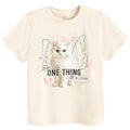Cool Club, T-shirt dziewczęcy, beżowy