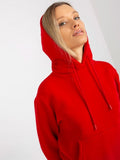 Bluza damska z kapturem, czerwona, Rue Paris