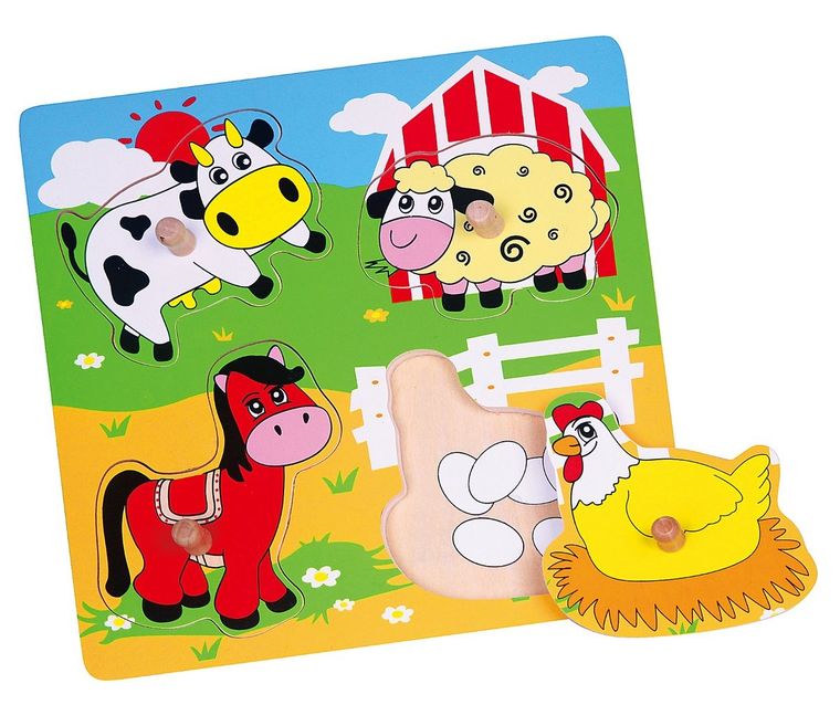 Viga Toys, Farma, puzzle niespodzianka