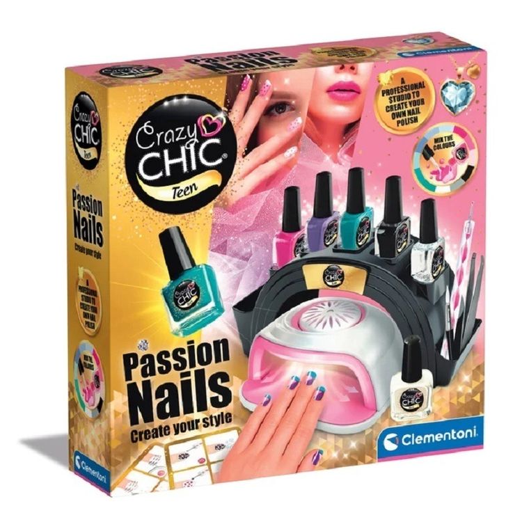 Clementoni, Crazy Chic Teen, Passion Nails, salon stylizacji paznokci, zestaw kreatywny