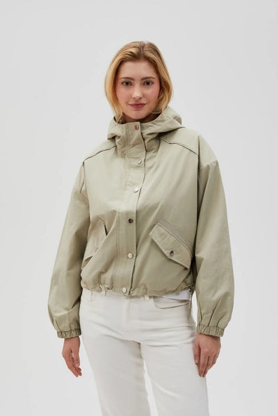 Kurtka damska z kapturem, khaki, Moodo