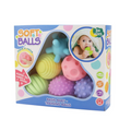 Lean Toys, piłki sensoryczne, miękkie, 6 szt.