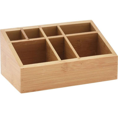 eleganza, organizer na kosmetyki bambusowy, naturalny, 17x10x8 cm