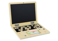 Lean Toys, tablica kredowa, drewniana, laptop