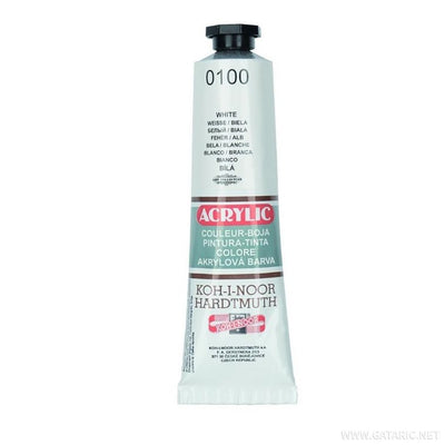 Koh-I-Noor, Acrylic, farba akrylowa, White 0100, 40 ml