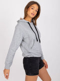 Bluza damska z kapturem, szara, Ex Moda