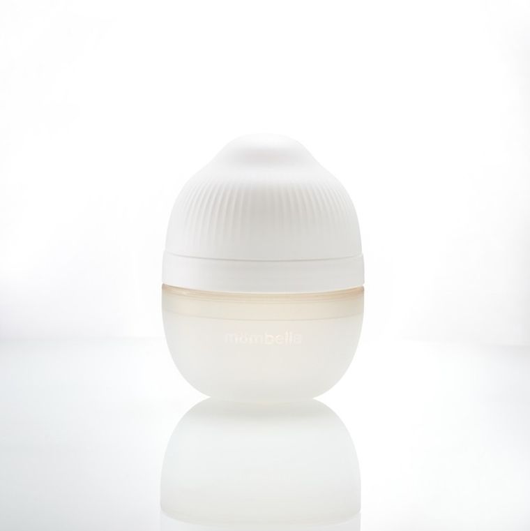 Mombella, Butelka antykolkowa dla noworodka, Silikonowa, Ivory, 120 ml