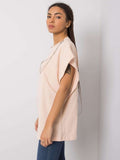 T-shirt damski, oversize, niebieski, Rue Paris