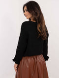 Sweter damski, oversize, czarny, Italy Moda
