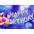 MK Trade, balon foliowy, zestaw liter Happy Birthday, 13 szt.