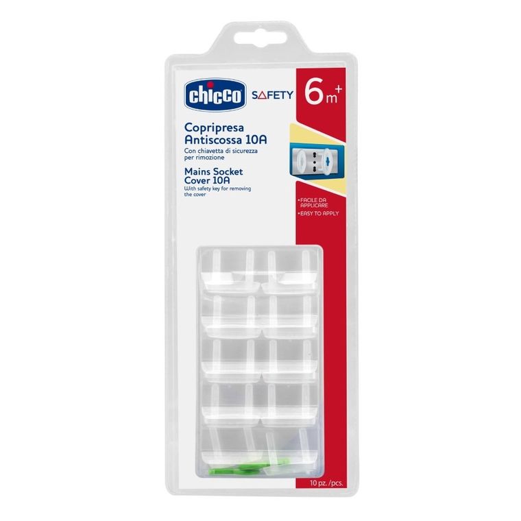 Chicco, zatyczki do gniazdka elektrycznego, 6m+, 10 szt.