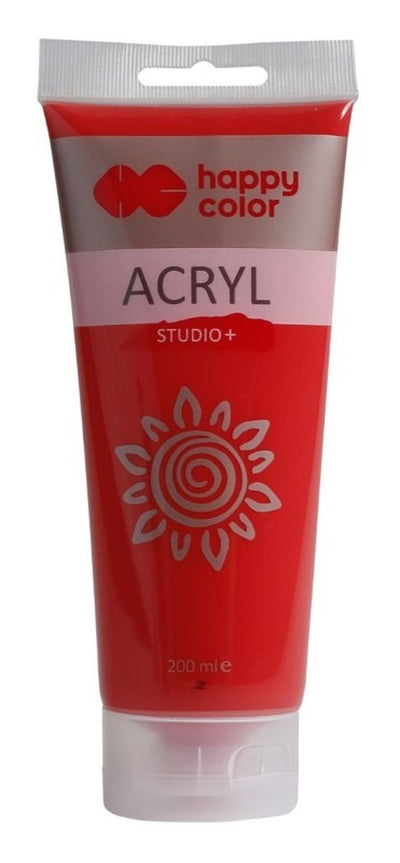 Happy Color, Studio, farba akrylowa, 200 ml, czerwony kadmowy