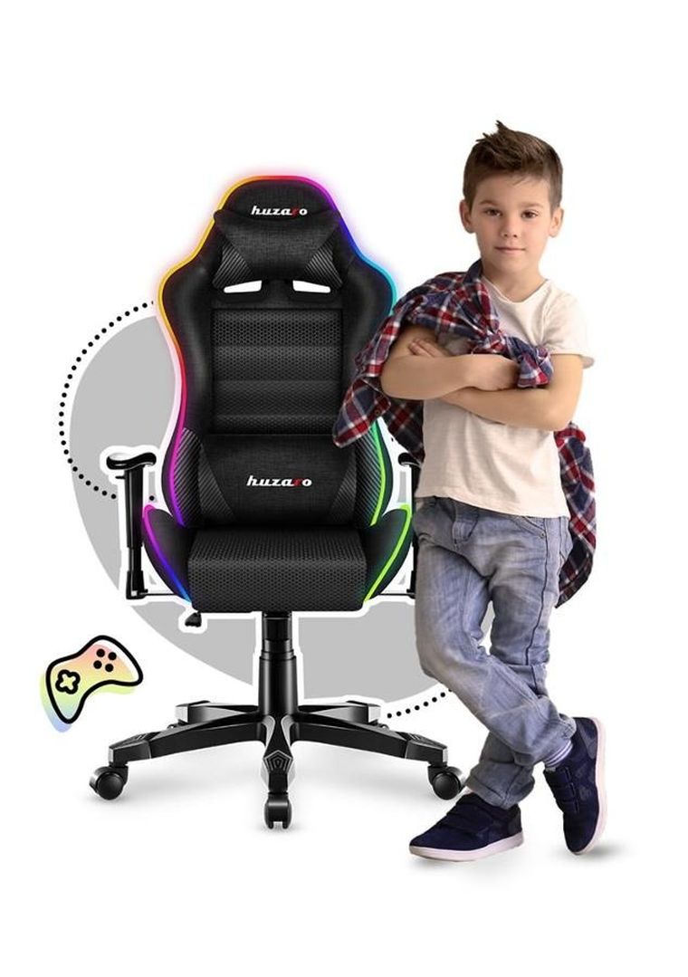 Huzaro, Ranger 6.0, fotel gamingowy dla dziecka, RGB, Mesh